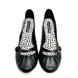 Vintage Y2K deadstock black vegan leather Mary Jane flats